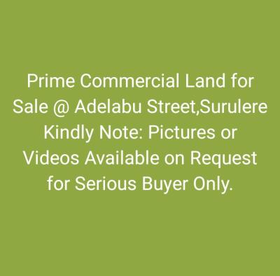 Prime Commercial Land, Adelabu Street, Surulere, Lagos, Commercial Property for Sale