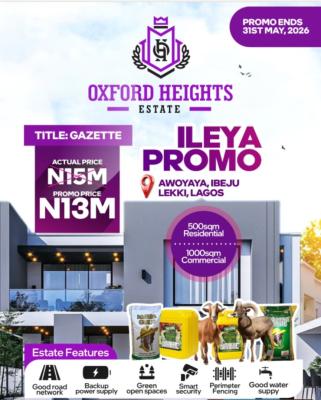 Land — Awoyaya/Oxford Heights Estate/ I've Just Lekki, Awoyaya, Ibeju Lekki, Lagos