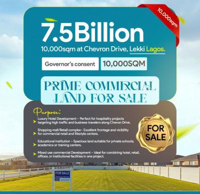 Prime Commercial Land, Chevron Drive, Lekki, Lagos, Commercial Land for Sale