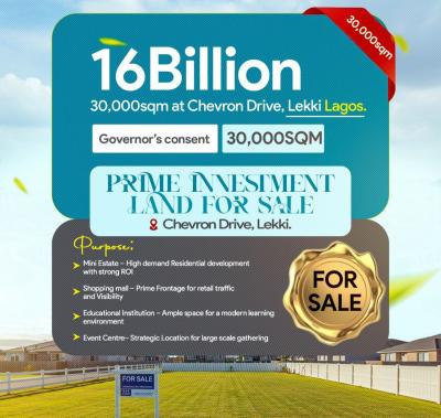 Prime Investment Land, Chevron Drive, Lekki, Lagos, Mixed-use Land for Sale