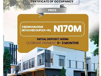 Luxury 3 Bedroom Semi-Detached Duplexes with BQ in a Gated Estate — Vineyard 2, Abraham Adesanya, Lekki, Lagos