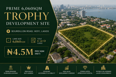 Prime 6,060sqm Trophy Development Site, Bourdillon Road, Ikoyi, Lagos, Mixed-use Land for Sale
