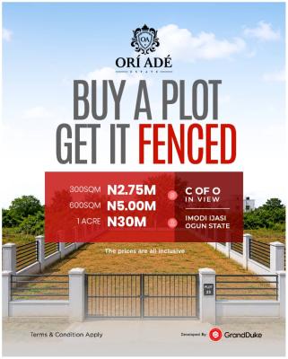Get a Plot at 600sqm  at Ori Ade Estate, Imodi-ijasi, Along Itokin/ljebu-ode Expressway, Ogun State, Ijebu Ode, Ogun, Mixed-use Land for Sale