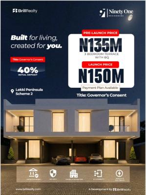 Ninety One Residences, Lekki Scheme Ii, Lekki, Lagos, Terraced Duplex for Sale