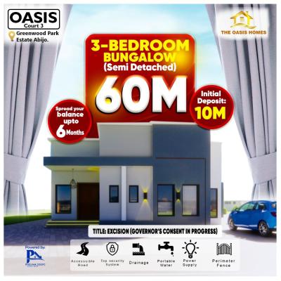 Oasis Court 3-bedroom Bungalow, Greenwood Park, Abijo, Lekki, Lagos, Semi-detached Bungalow for Sale