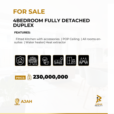 4 Bedroom Fully Detached Duplex, Ajah, Lagos, Detached Duplex for Sale