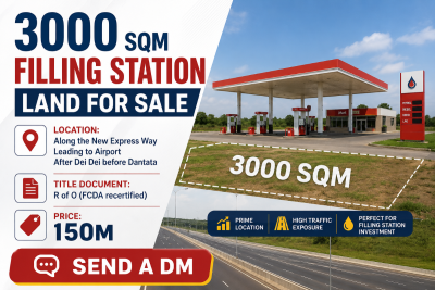 3000 Sqm Filling Station Land Along The Express, Dei-dei, Abuja, Commercial Land for Sale