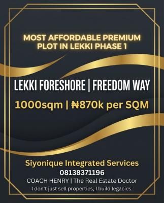 Affordable Cornerstone of Luxury Living 100% Dry Land, Lekki Foreshore Lekki Lagos, Lekki Phase 1, Lekki, Lagos, Residential Land for Sale