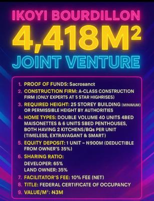 Prime Land in an Exquisite Location, Bourdilion Ikoyi, Ikoyi, Lagos, Land Joint Venture