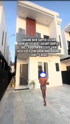 Luxury Brand New 5 Bedrooms Fully Detached Duplex with Bq and Pool, Chevron, Lekki, Lagos, Detached Duplex for Sale