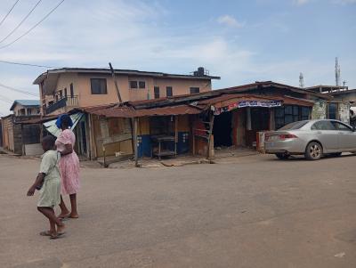 a Cornerpiece Half Plot with Structure, Alhaji Lawal Street Off Pako Bus Stop, Ketu, Lagos, Mixed-use Land for Sale