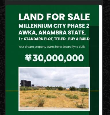 Fenced Plot of Land in Millennium City Phase2, Millennium City Phase2, Awka, Anambra, Land for Sale