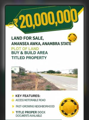 Plots of Land in a Buy and Build Location, Amansea, Awka, Anambra, Land for Sale