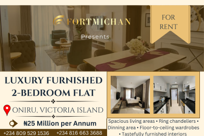 Luxury Furnished 2-bedroom Apartment, Sapphire Bluewater, Oniru, Victoria Island (vi), Lagos, Flat / Apartment for Rent