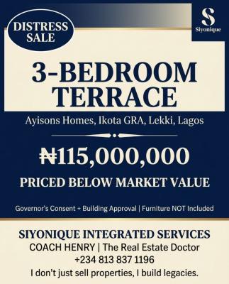 Great Opportunity 3 Bed Terrace Duplex Suitable for Investment, Ikota, Lekki, Lagos, Terraced Duplex for Sale