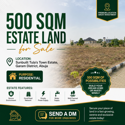 500 Sqm Estate Land in Fo2 Extension, Sun Built Tulas Town Estate Fo2 Extension Along Ushafa-bwari Expressw, Ushafa, Bwari, Abuja, Residential Land for Sale