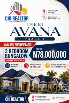 Luxury 3bedroom Bungalow — Eleranigbe/ Lekki Avana Ii, Eleranigbe, Ibeju Lekki, Lagos