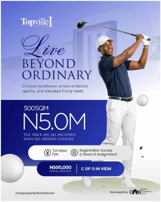 Verified and Secured Estate Land with Registered Survey C of O in View