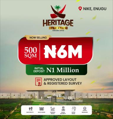 Mixed Use Land, Heritage Estate Obodo Oma, Ekwe Egbe Nike Road, Enugu, Enugu, Mixed-use Land for Sale