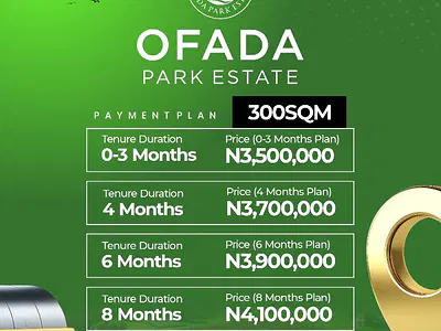 Land — Ofada Park Estate, Mowe Ofada, Ogun