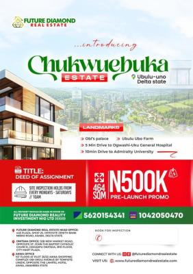 Mixed Use Land, * Chukwuebuka Estate* Ubulu Uno*close to Obis Palace*, Aniocha South, Delta, Mixed-use Land for Sale