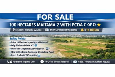 100 Hectares with Fcda C of O, Maitama 2, Maitama District, Abuja, Mixed-use Land for Sale