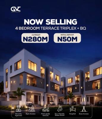 Off Plan 4 Bedroom Terrace Triplex with Bq, Conversation Road, Lekki, Lagos, Terraced Duplex for Sale