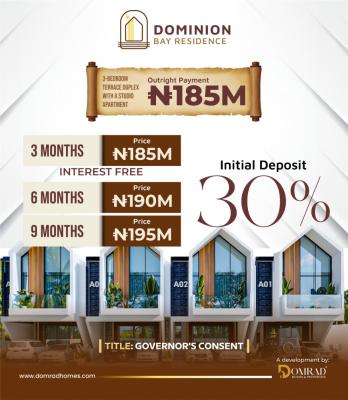Luxury 3 Bedroom at Dominion Bay Residence, Within Atican Beach Estate and 15 Mins Drive From Victoria Island, Ajah, Lagos, Terraced Duplex for Sale