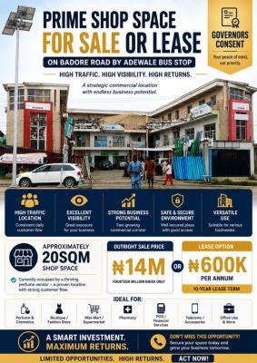 Prime Shop Space, Adewale Street Badore, Ajah, Lagos, Commercial Property for Sale