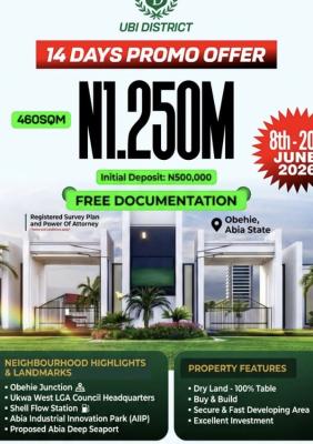 100% Dry Land with Instant Allocation, Ubi District Located Ukwa West Local Government Area Obehie, Aba, Abia, Mixed-use Land for Sale