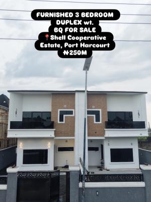 Furnished 3 Bedroom Duplex Wt. Bq, Shell Cooperative Estate, Off Eliozu Eneka Link Rd, Port Harcourt, Rivers, Terraced Duplex for Sale