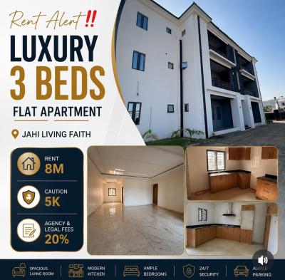 Brand New 3 Bedrooms Flat, Jahi, Abuja, House for Rent