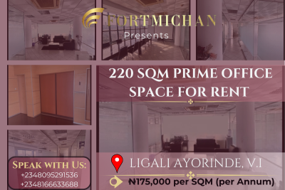 220 Sqm Prime Office Space, Ligali Ayorinde, Victoria Island (vi), Lagos, Office Space for Rent