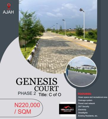 Land with C of O, Genesis Court Estate Beside Cooperative Estate, Ajah, Lagos, Residential Land for Sale