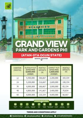 Grandview Park and Gardens, Sokoto Road, Atan Ota, Ado-odo/ota, Ogun, Residential Land for Sale