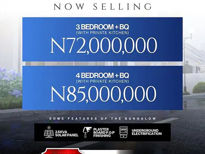 3 Bedroom Bungalows with BQ in a Gated Estate