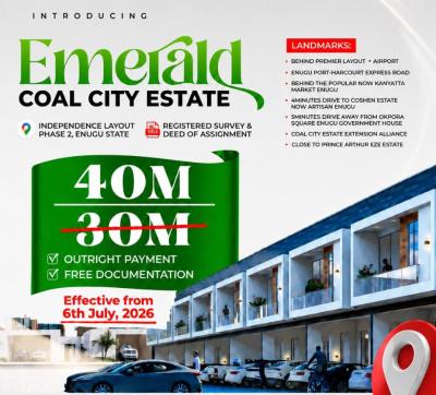 Mixed Use Land, Emerald Coal City Estate ,phase 2, Independence Layout, Enugu, Enugu, Mixed-use Land for Sale