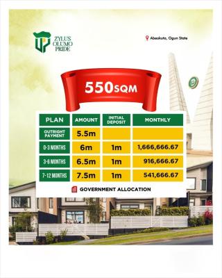 Plots of Land with Government Allocation Title in a Heritage Estate, Zylus Olumo Pride, Abeokuta North, Ogun, Mixed-use Land for Sale