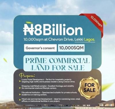 Commercial 10,000 Sqm Land, Chevron, Lekki, Lagos, Commercial Land for Sale