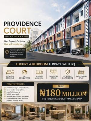 Luxury 4 Bedroom Terrace Duplex with Boys Quarters, Providence Court, Awoyaya, Ibeju Lekki, Lagos, Terraced Duplex for Sale