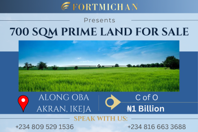 700 Sqm Prime Land, Along Oba Akran, Ikeja, Lagos, Land for Sale