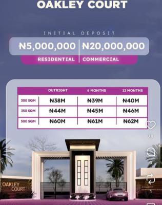 Buy and Build Land Zon Developed Area, Oakley Court Idera Scheme Before Eleko Junction By Beachwood, Ibeju Lekki, Lagos, Mixed-use Land for Sale