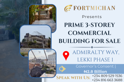 Prime 3-storey Commercial Building, Directly on Admiralty Way, Lekki Phase 1, Lekki, Lagos, Commercial Property for Sale