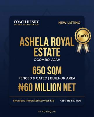 Distress 100% Dry Land with C of O with Fence on Conner Piece, Ogombo, Ajah, Lagos, Mixed-use Land for Sale