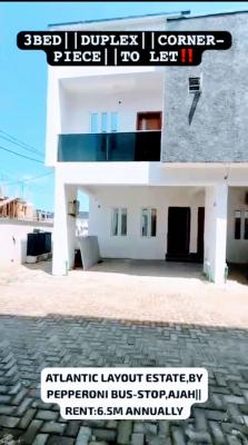 Luxury 3 Bedroom Terrace Duplex Corner Piece, Atlantic Nominee, Ajah, Lekki Phase 2, Lekki, Lagos, Terraced Duplex for Rent