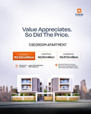 Luxury 3 Bedroom Apartment in a Prime Estate, Oranje Apartments, Ajah, Lagos, Terraced Duplex for Sale
