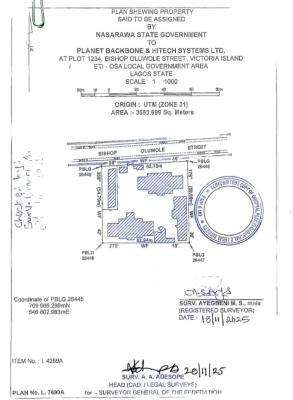 3563.699sqm Bareland, Bishop Oluwole Street, Victoria Island (vi), Lagos, Mixed-use Land for Sale