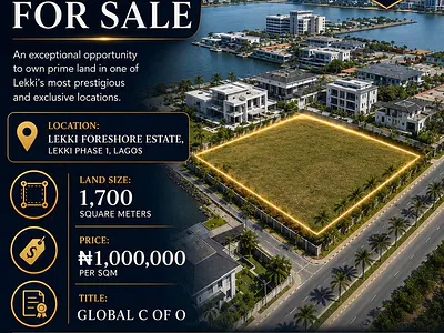 Highly Sought After 1700 Square Meters Land