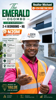 Fully Detached 2, 3 & 4-bedroom Duplexes with Bq, The Emerald, Ogombo, Ajah, Lagos, Detached Duplex for Sale