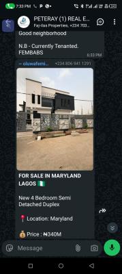 New 4 Bedroom Semi Detached Duplex